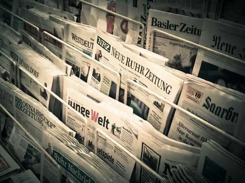 Stack of newspapers